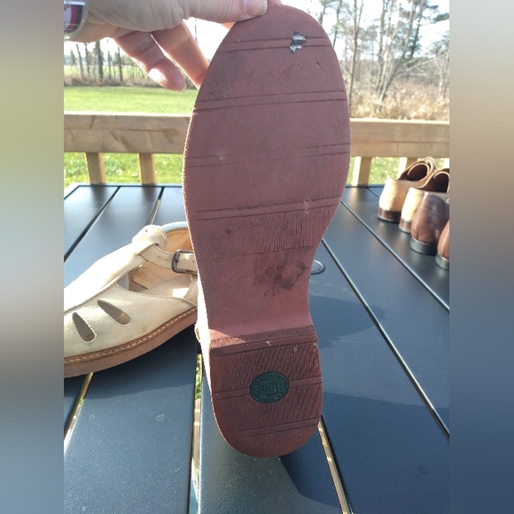 Men's Vintages Roots Leather Shoes, Sandals, Size 10.5D, Light Tan / Nude - Picture 8 of 13